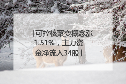可控核聚变概念涨1.51%，主力资金净流入34股