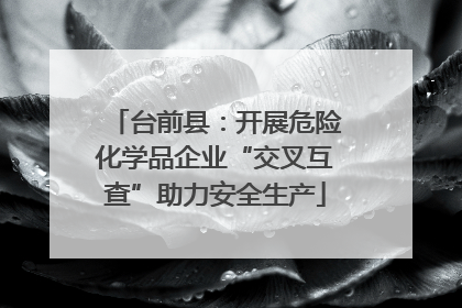 台前县：开展危险化学品企业“交叉互查”助力安全生产
