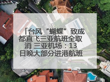 台风“蝴蝶”致成都直飞三亚航班全取消 三亚机场：13日晚大部分进港航班还未取消