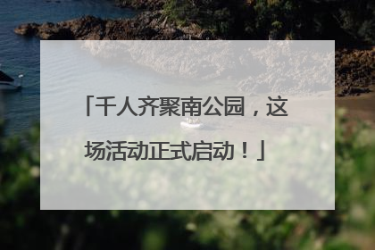 千人齐聚南公园，这场活动正式启动！
