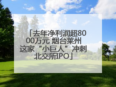 去年净利润超8000万元 烟台莱州这家“小巨人”冲刺北交所IPO