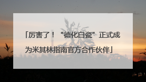 厉害了！“德化白瓷”正式成为米其林指南官方合作伙伴