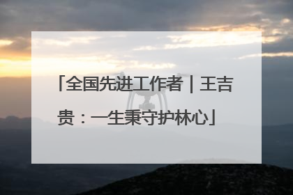 全国先进工作者｜王吉贵：一生秉守护林心
