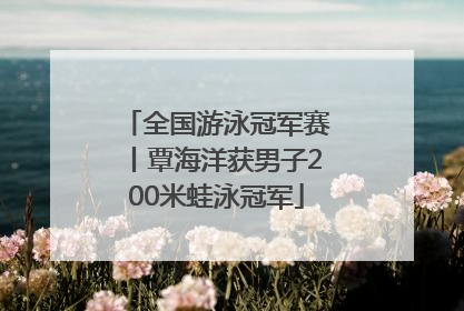 全国游泳冠军赛丨覃海洋获男子200米蛙泳冠军