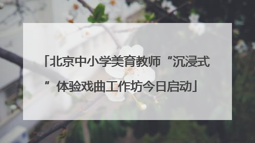 北京中小学美育教师“沉浸式”体验戏曲工作坊今日启动