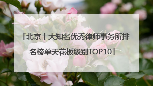 北京十大知名优秀律师事务所排名榜单天花板级别TOP10