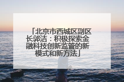 北京市西城区副区长郭洁：积极探索金融科技创新监管的新模式和新方法