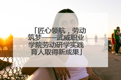 匠心领航，劳动筑梦——武威职业学院劳动研学实践育人取得新成果