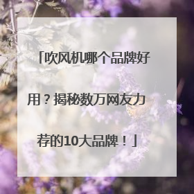 吹风机哪个品牌好用？揭秘数万网友力荐的10大品牌！