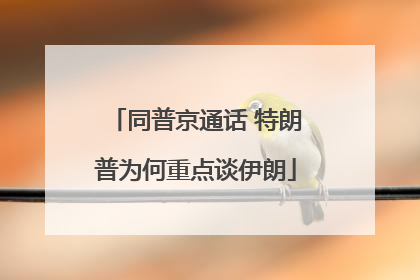 同普京通话 特朗普为何重点谈伊朗