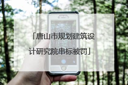 唐山市规划建筑设计研究院串标被罚
