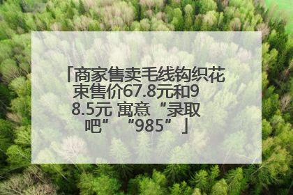 商家售卖毛线钩织花束售价67.8元和98.5元 寓意“录取吧”“985”
