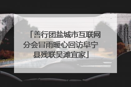善行团盐城市互联网分会冒雨暖心回访阜宁县残联吴滩宜家