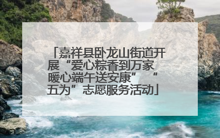 嘉祥县卧龙山街道开展“爱心粽香到万家 暖心端午送安康” “五为”志愿服务活动