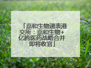 嘉和生物递表港交所：嘉和生物+亿腾医药战略合并即将收官