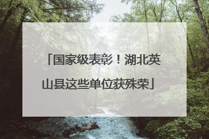 国家级表彰！湖北英山县这些单位获殊荣