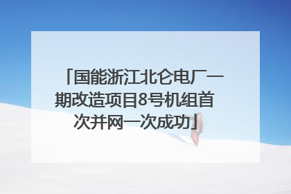 国能浙江北仑电厂一期改造项目8号机组首次并网一次成功