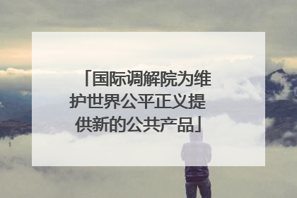 国际调解院为维护世界公平正义提供新的公共产品