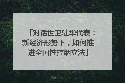 对话世卫驻华代表：新经济形势下，如何推进全国性控烟立法
