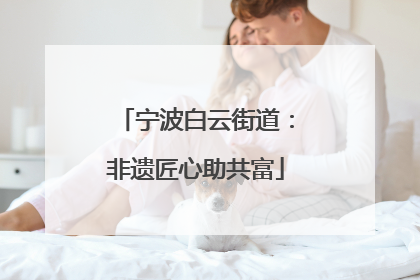 宁波白云街道：非遗匠心助共富