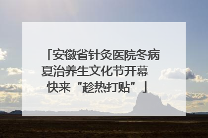 安徽省针灸医院冬病夏治养生文化节开幕 快来“趁热打贴”