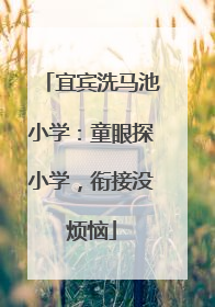 宜宾洗马池小学：童眼探小学，衔接没烦恼