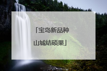 宝岛新品种 山城结硕果