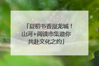 夏初书香漫龙城！山河+阅读市集邀你共赴文化之约