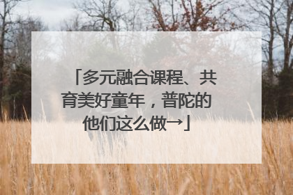 多元融合课程、共育美好童年，普陀的他们这么做→