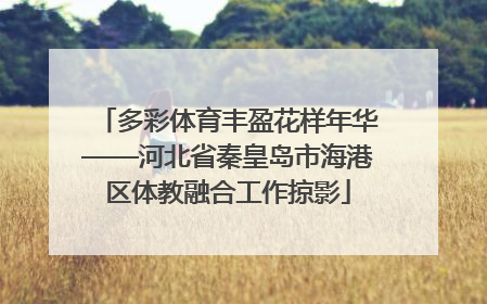 多彩体育丰盈花样年华——河北省秦皇岛市海港区体教融合工作掠影