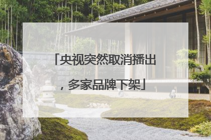 央视突然取消播出，多家品牌下架