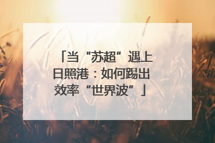 当“苏超”遇上日照港：如何踢出效率“世界波”