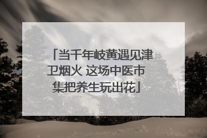当千年岐黄遇见津卫烟火 这场中医市集把养生玩出花