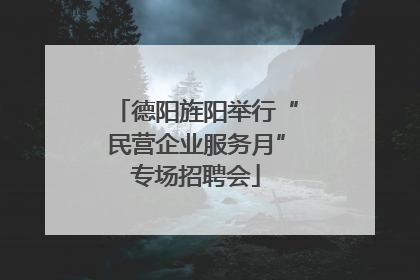 德阳旌阳举行“民营企业服务月”专场招聘会
