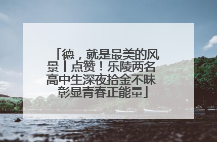 德，就是最美的风景丨点赞！乐陵两名高中生深夜拾金不昧 彰显青春正能量