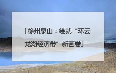 徐州泉山：绘就“环云龙湖经济带”新画卷