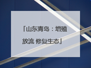 山东青岛：增殖放流 修复生态