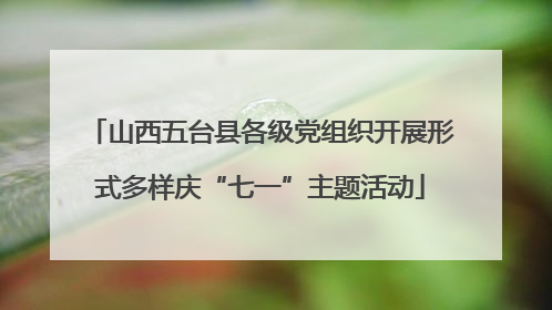山西五台县各级党组织开展形式多样庆“七一”主题活动