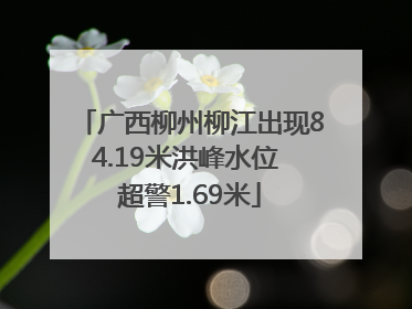 广西柳州柳江出现84.19米洪峰水位 超警1.69米