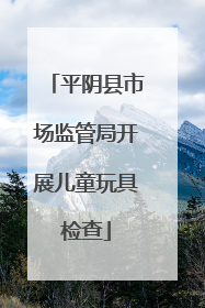 平阴县市场监管局开展儿童玩具检查