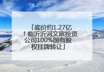 底价约1.27亿！临沂沂河文旅投资公司100%国有股权挂牌转让