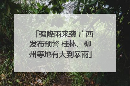 强降雨来袭 广西发布预警 桂林、柳州等地有大到暴雨