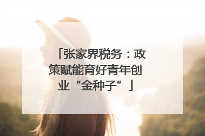 张家界税务：政策赋能育好青年创业“金种子”