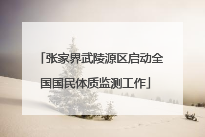 张家界武陵源区启动全国国民体质监测工作