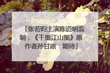 张若昀主演陈道明监制，《千里江山图》原作者孙甘露：期待