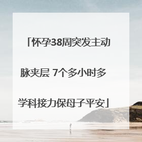 怀孕38周突发主动脉夹层 7个多小时多学科接力保母子平安