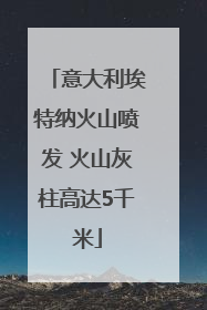 意大利埃特纳火山喷发 火山灰柱高达5千米