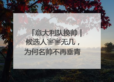 意大利队换帅｜候选人寥寥无几，为何名帅不再垂青“蓝衣军团”？