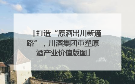 打造“原酒出川新通路”，川酒集团重塑原酒产业价值版图