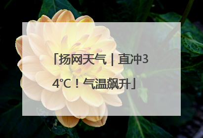 扬网天气｜直冲34℃！气温飙升